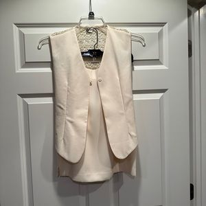 Casual Corner NWOT cream 2piece vest with skirt